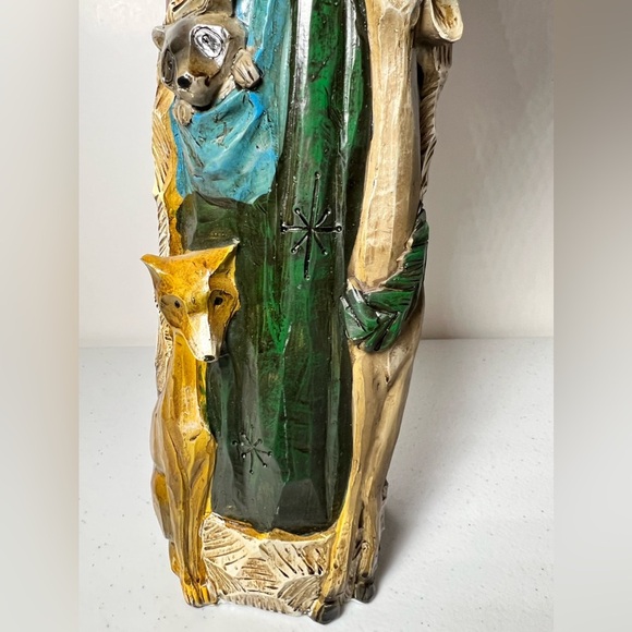 Wooden Carved Pencil Santa Owl Cardinal Bird Fox Raccoon Hand Painted - Picture 15 of 15